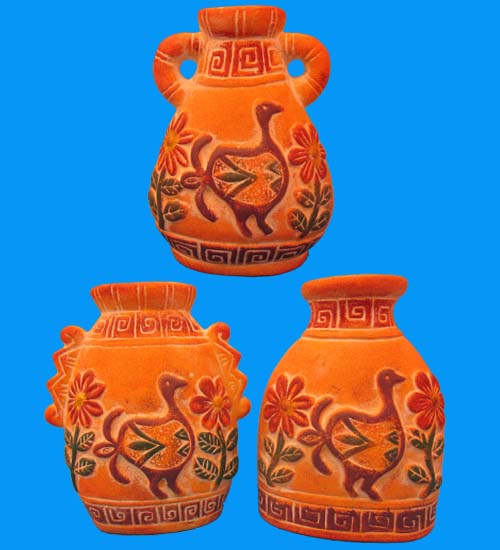 Pottery VASE 5.31x3.14x6.89 In.
